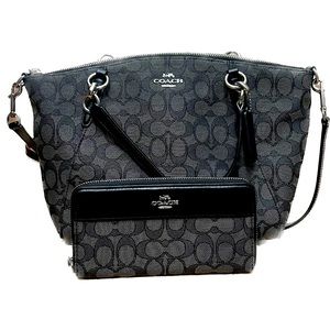 Coach Kelsey Satchel with matching wallet, shoulder/crossbody strap w/dust cover